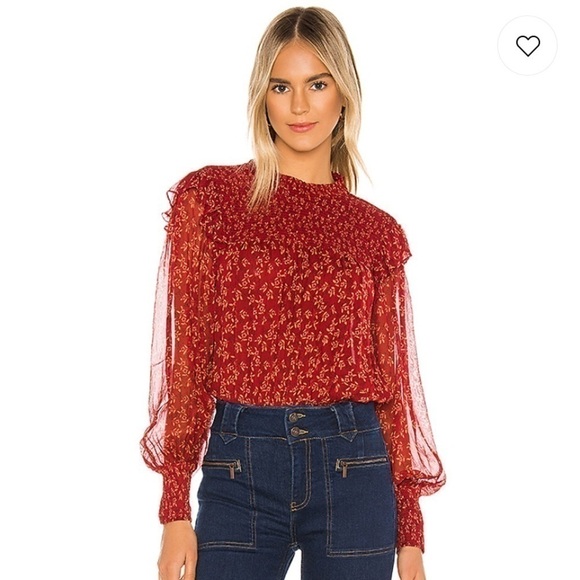 NWT Free People Roma Floral Sheer Blouse - Picture 1 of 8